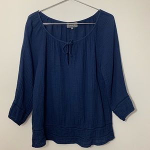 Michael Stars Double Gauze Boho Blouse in Navy